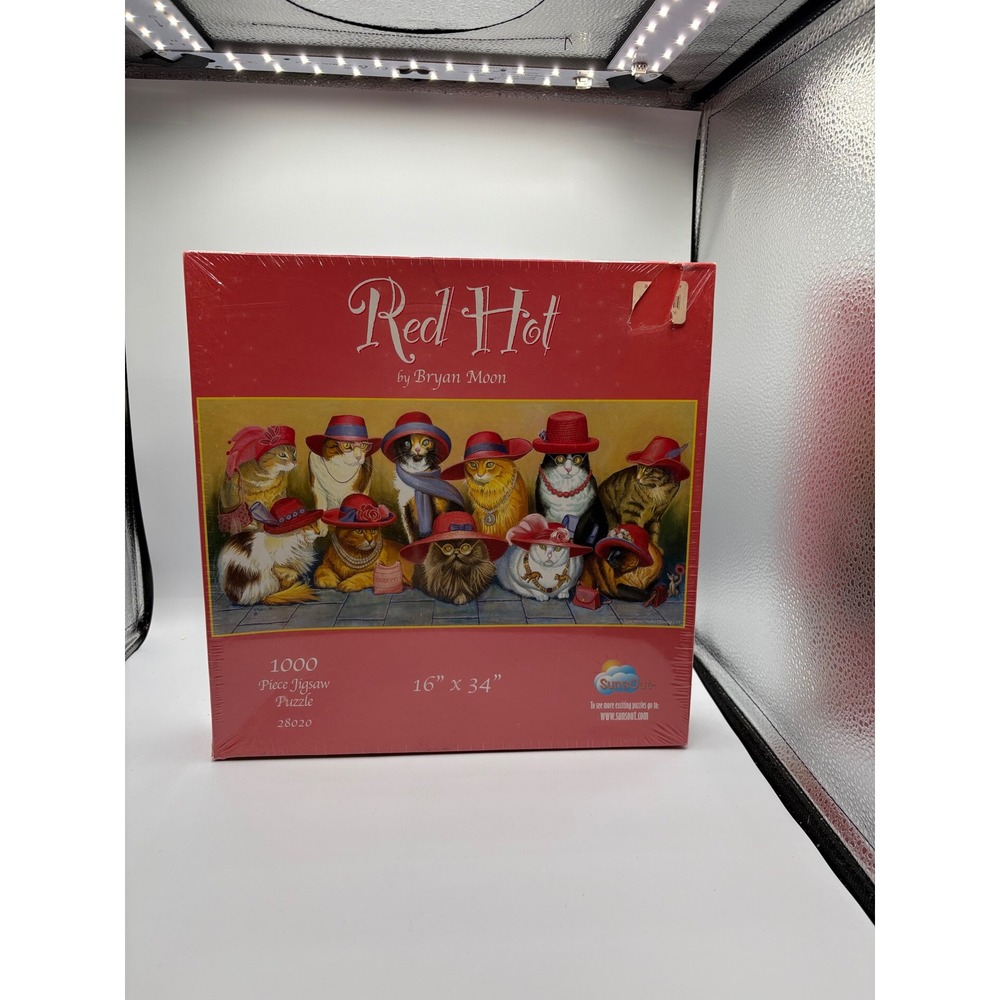 SunsOut Red Hot Bryan Moon Cats in Red Hats 1000 Piece Jigsaw Puzzle 28020